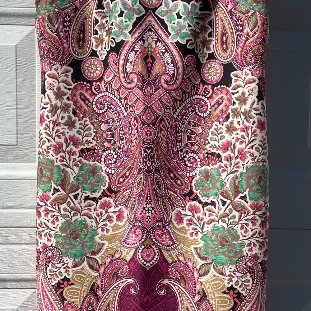 NWOT ECI New York Pink, White, & Black  Patterned Dress